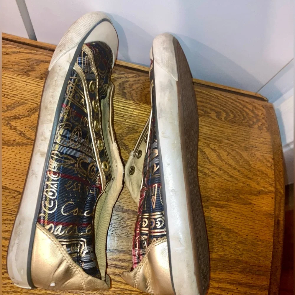 Coach Barrett Tartan Graffiti Sneakers 8.5